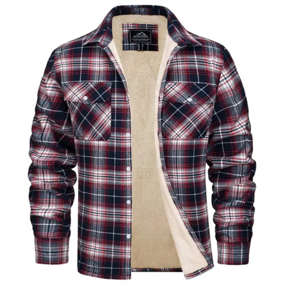 Herren Karierte Fleecejacke | Gefüttert Übergangsjacke