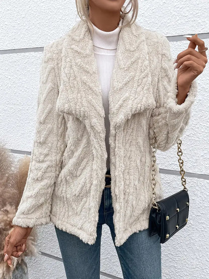 Fleecejacke Damen | Mit Reverskragen und Offenem Schnitt