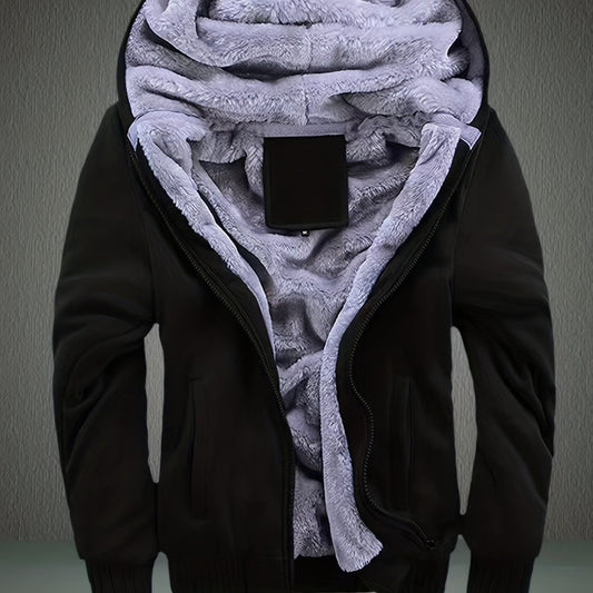 Herren Gefütterte Fleecejacke Mit Kapuze | Übergangsjacke Warm