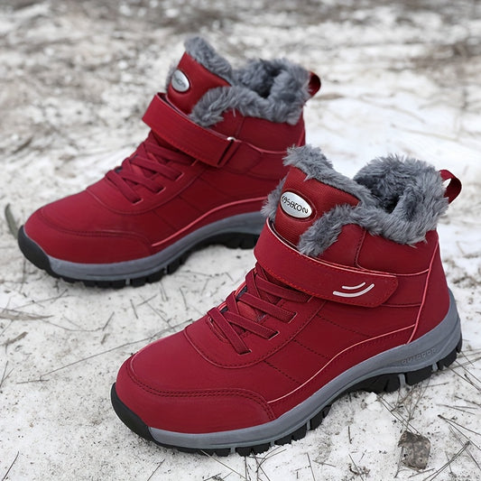 Winterschuhe Damen | Knöchelhoch mit Riemenverschluss und Flacher Sohle