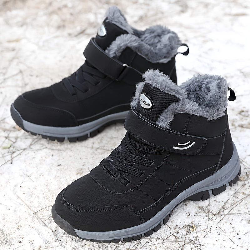 Winterschuhe Damen | Knöchelhoch mit Riemenverschluss und Flacher Sohle