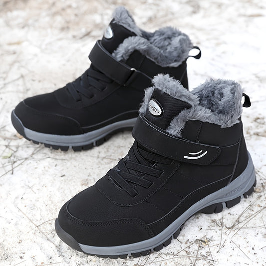 Winterschuhe Damen | Knöchelhoch mit Riemenverschluss und Flacher Sohle