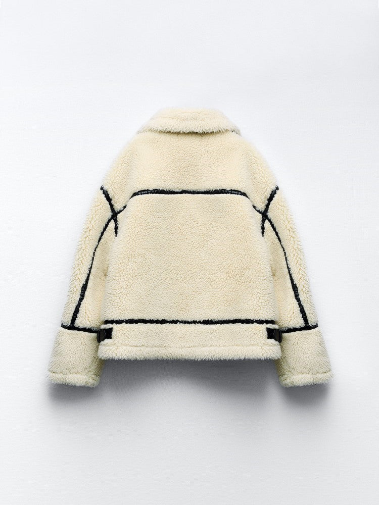 Damen Übergangsjacke | Teddy mit Reißverschluss