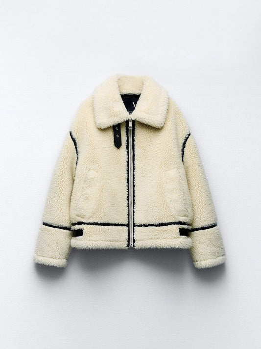 Damen Übergangsjacke | Teddy mit Reißverschluss