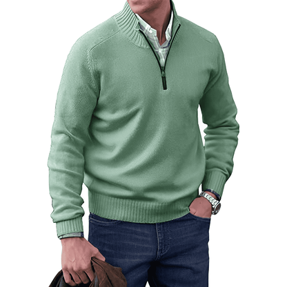 Pullover Herren Mit Stehkragen Und Kurzreißverschluss | Langarm Für Alltag