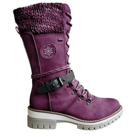 Stiefel Damen | Schnürung Mit Profilierter Laufsohle