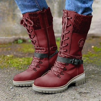 Stiefel Damen | Schnürung Mit Profilierter Laufsohle