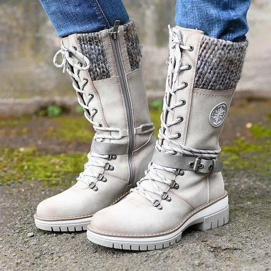 Stiefel Damen | Schnürung Mit Profilierter Laufsohle