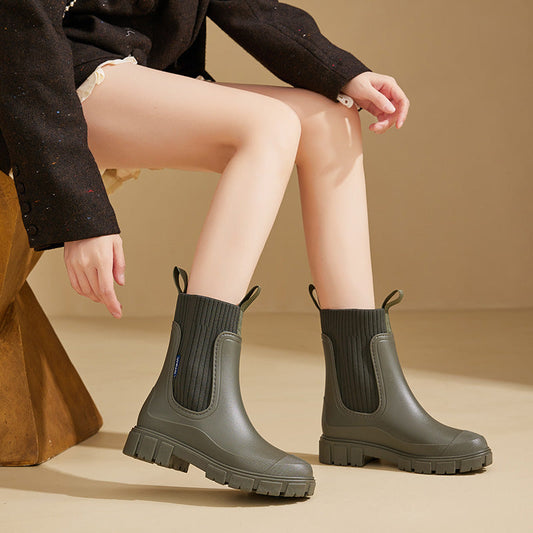 Stiefel Damen Gummistiefel | Hoher Schaft Mit Profilsohle