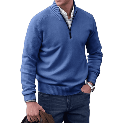Pullover Herren Mit Stehkragen Und Kurzreißverschluss | Langarm Für Alltag