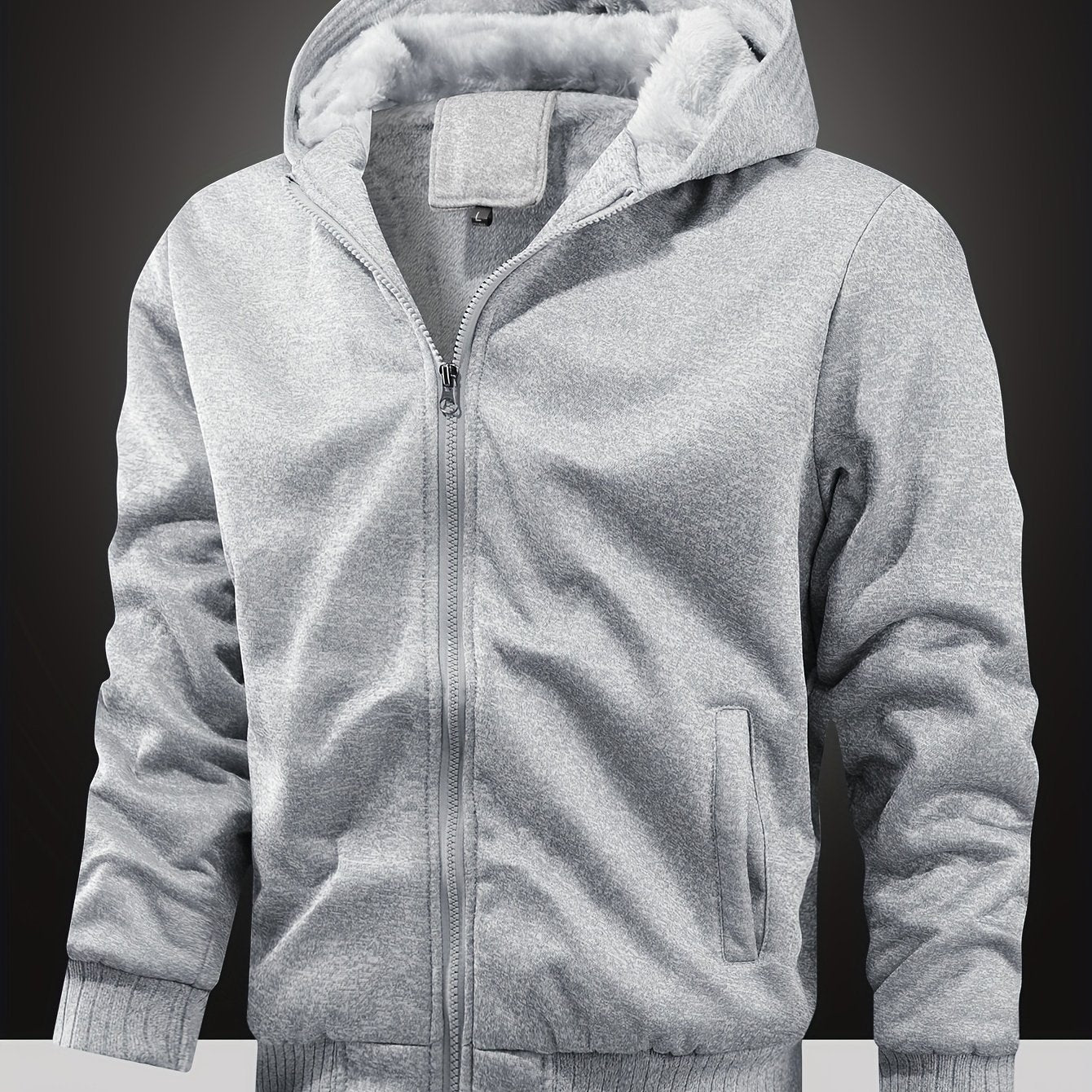 Herren Gefütterte Fleecejacke Mit Kapuze | Übergangsjacke Warm