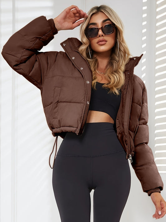 Damen Übergangsjacke Puffer Stil | Kurz Mit Kapuze