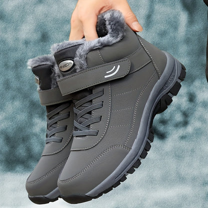 Winterschuhe Damen | Knöchelhoch mit Riemenverschluss und Flacher Sohle