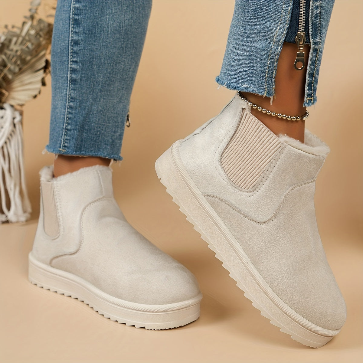 Damen Winterschuhe | Stiefeletten mit elastischem Seiteneinsatz