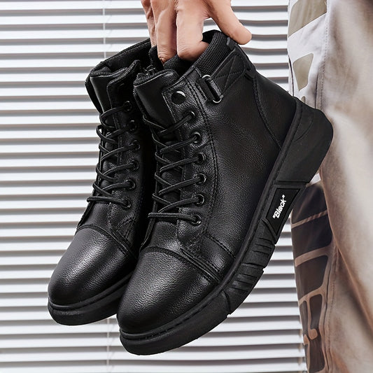 Winterschuhe Herren | Wadenhoch Mit Schnürung Und Seitlichem Reißverschluss