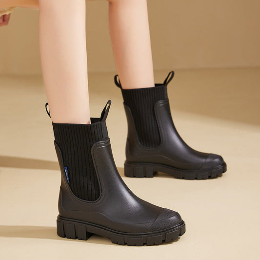 Stiefel Damen Gummistiefel | Hoher Schaft Mit Profilsohle