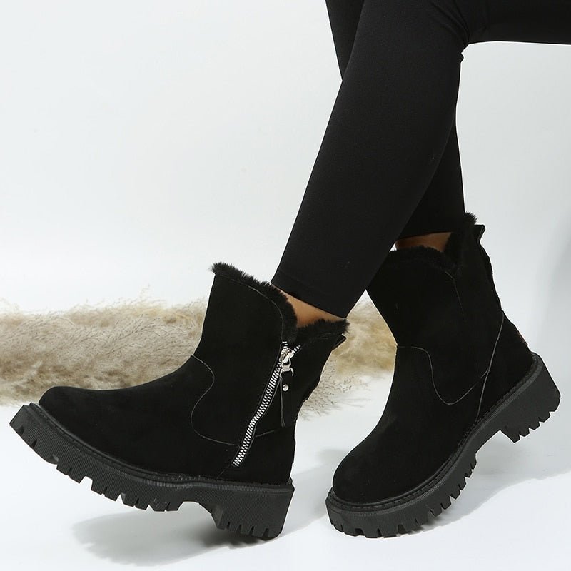 Winterschuhe Damen | Gefüttert mit Seitlichem Reißverschluss