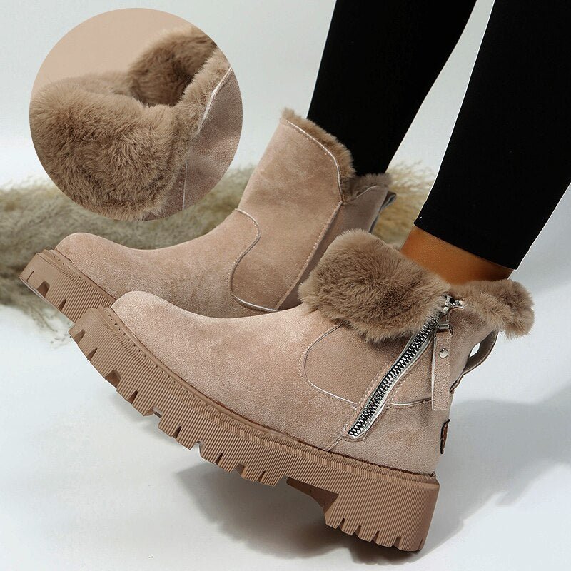 Winterschuhe Damen | Gefüttert mit Seitlichem Reißverschluss