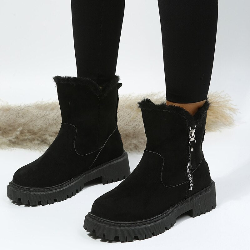 Winterschuhe Damen | Gefüttert mit Seitlichem Reißverschluss
