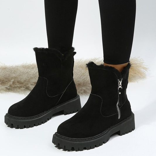 Winterschuhe Damen | Gefüttert mit Seitlichem Reißverschluss