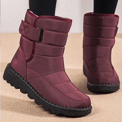 Winterschuhe Damen | Knöchelhoch Stiefel mit Verstellbarem Riemen
