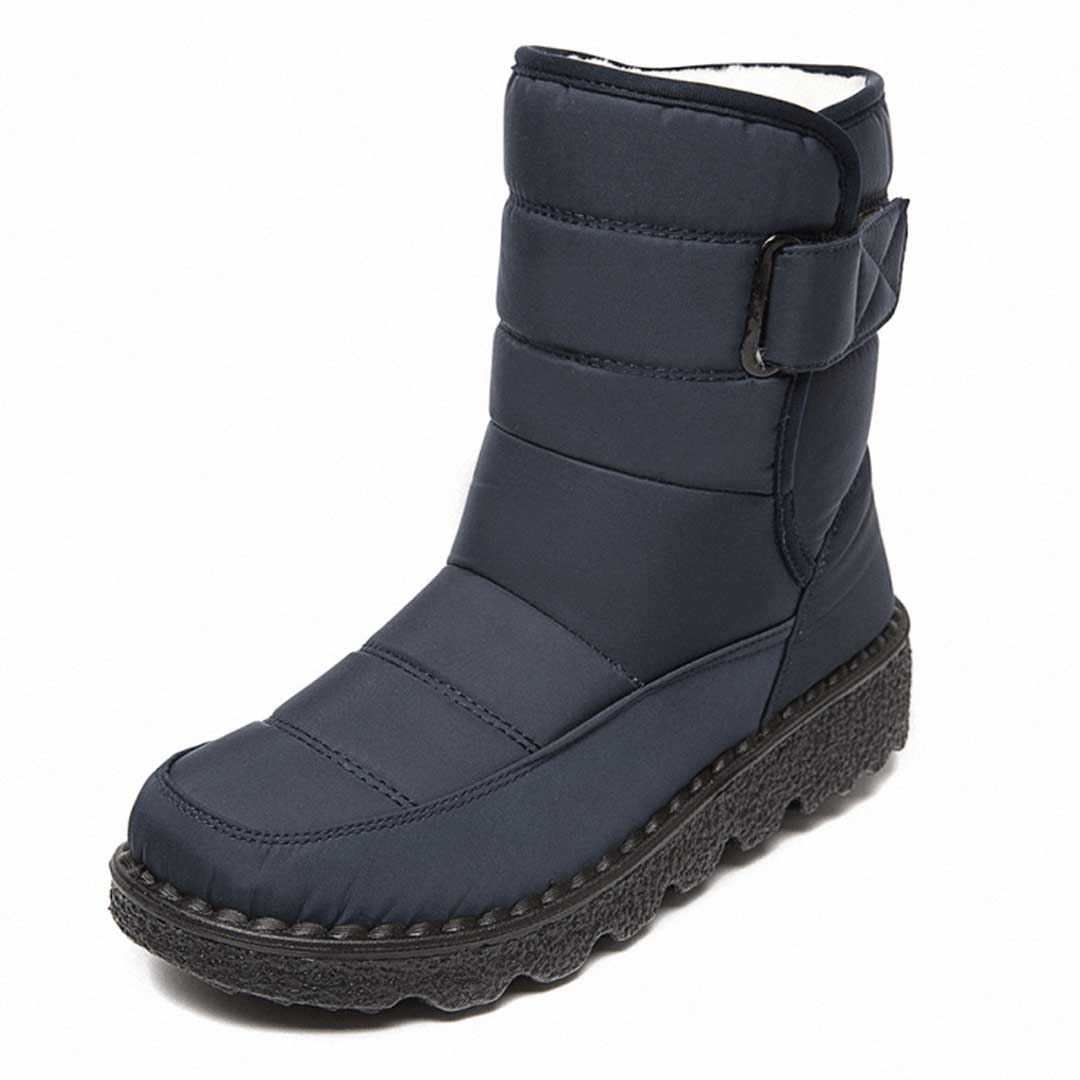 Winterschuhe Damen | Knöchelhoch Stiefel mit Verstellbarem Riemen
