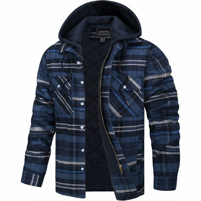Herren Gefütterte Übergangsjacke | Kariert mit Kapuze
